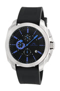 Porsamo Bleu Niccolo Luxury Chronograph Men's Watch, Silicone Strap, Silver, Black, Blue 332BNIR