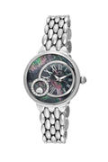 Porsamo Bleu Claire Luxury Diamond Women's Stainless Steel Watch, Silver, Black 722ACLS