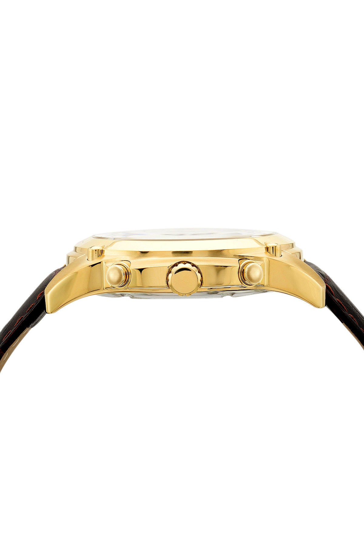 Porsamo Bleu Nathan Luxury Chronograph Men's Watch, Genuine Leather Band, Gold, Brown 641BNAL