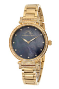 Porsamo Bleu Chantal Luxury Topaz Women's Stainless Steel Watch, Gold, Black 672BCHS
