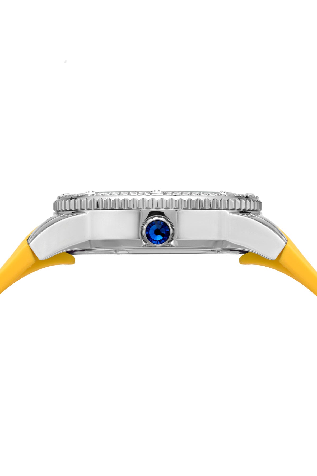Porsamo Bleu Linda luxury women's watch, silicone strap, silver, yellow 493BLIR