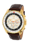 Porsamo Bleu Martin Luxury  Chronograph Men's Watch, Genuine Leather Band, Gold, Brown 351BMAL