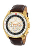 Porsamo Bleu Martin luxury  chronograph men's watch, genuine leather band, gold, brown 351BMAL