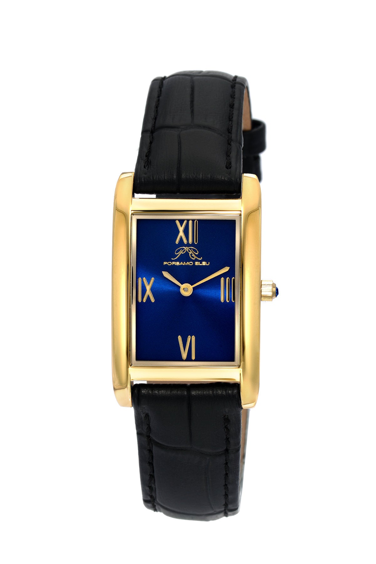 Porsamo Bleu Karla Luxury Womens Stainless Steel Watch Interchangeable Bands, Gold, Blue 962BKAS