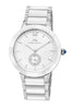 Porsamo Bleu Clarissa luxury women's ceramic watch, silver, white 551ACLC