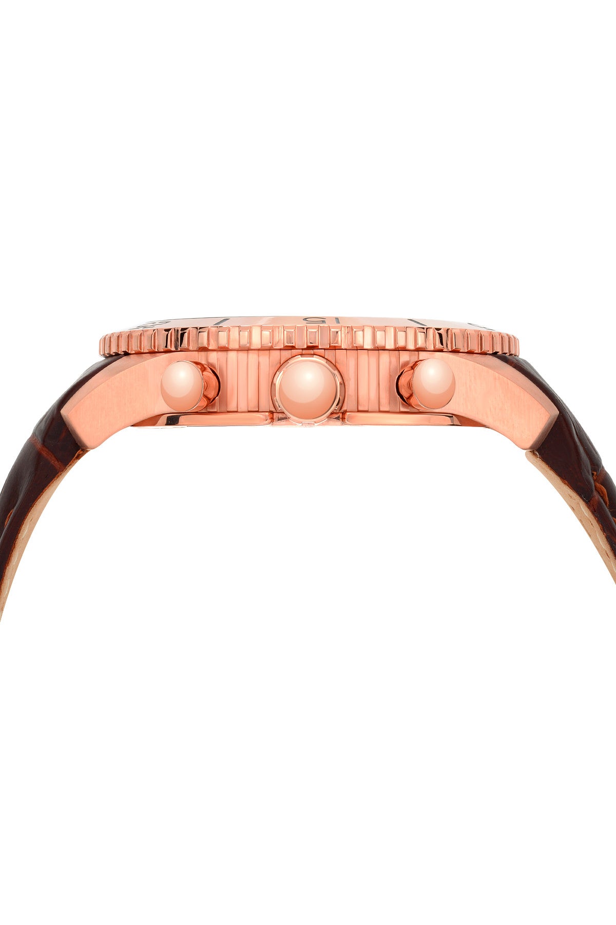 Porsamo Bleu Tristan luxury chronograph men's watch, genuine leather band, rose, brown 592BTRL