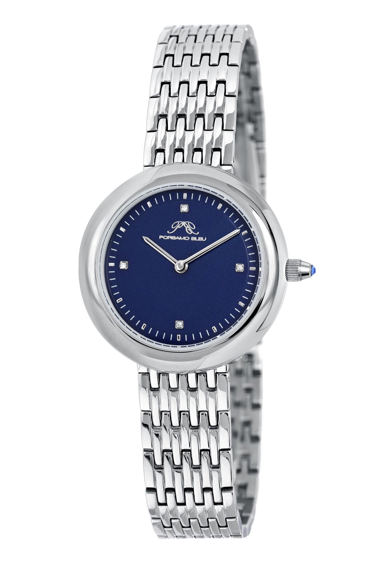 Porsamo Bleu Florentina Luxury Diamond Women's Stainless Steel Watch,  Blue, Silver 902AFLS