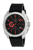 Porsamo Bleu Niccolo luxury chronograph men's watch, silicone strap, silver, black, red 332CNIR