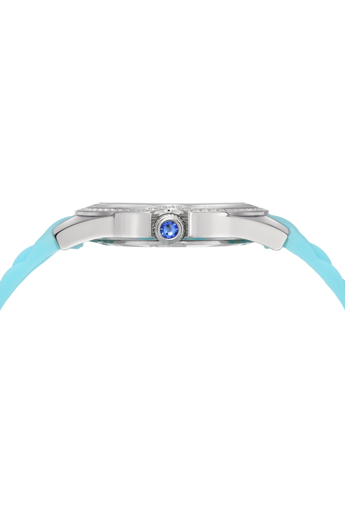 Porsamo Bleu Guilia Luxury Women's Silicone Strap Watch, Interchangeable Bands, Silver, White, Turquoise 1122CGUR