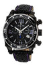 Porsamo Bleu Milan M luxury chronograph men's watch, genuine leather band, black, 032AMIL