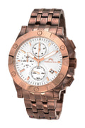 Porsamo Bleu George Luxury Chronograph Men's Stainless Steel Watch, Brown, White 342DGES