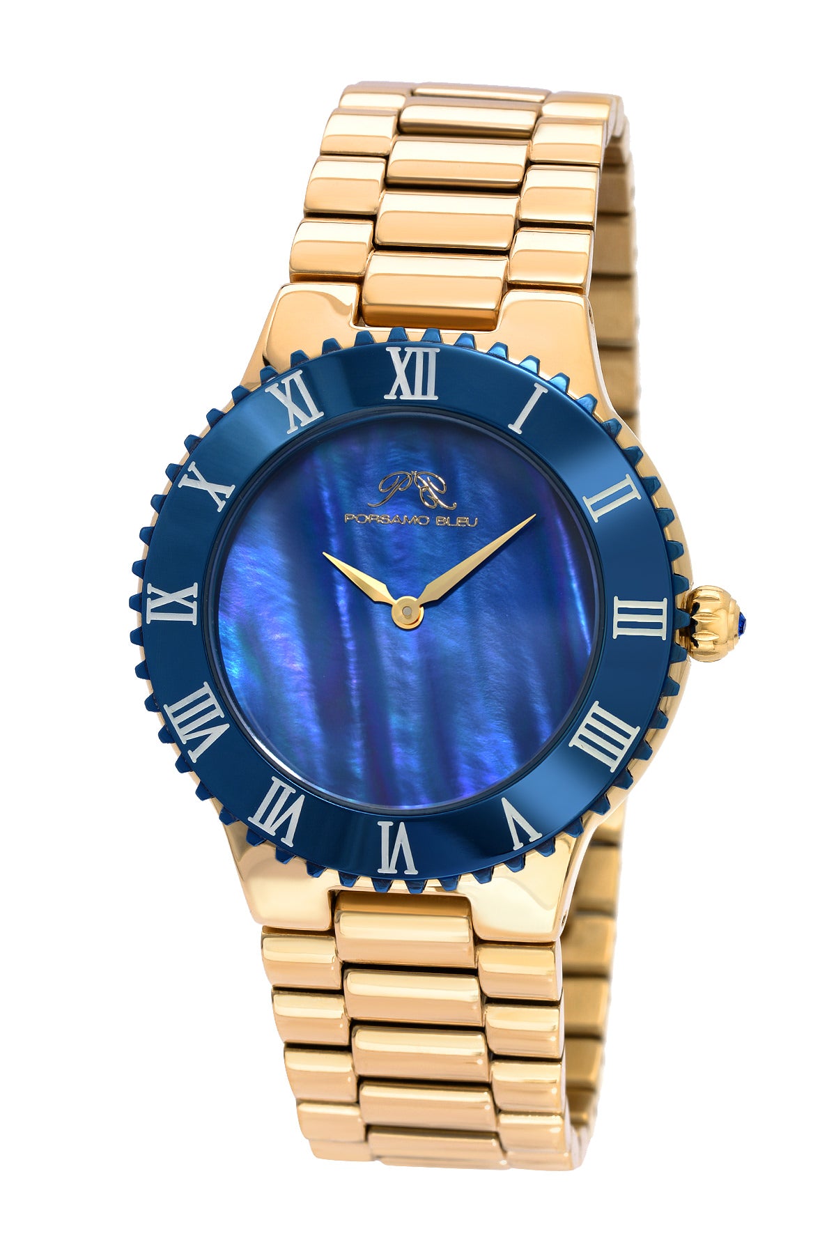Porsamo Bleu Lexi luxury women's stainless steel watch, gold, blue 942BLES