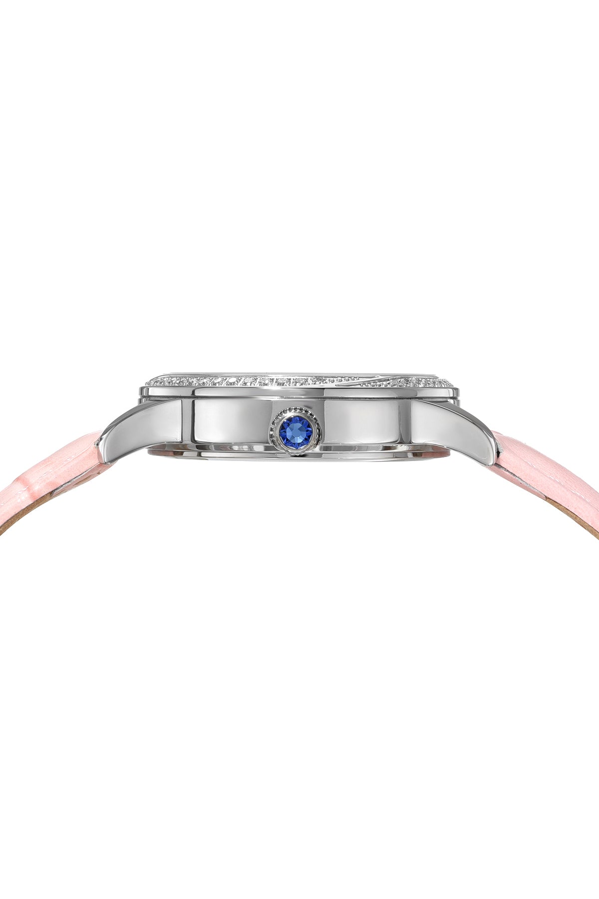 Porsamo Bleu Ruby Luxury Women's Genuine Leather Band Watch, Silver, Pink 1142BRUL