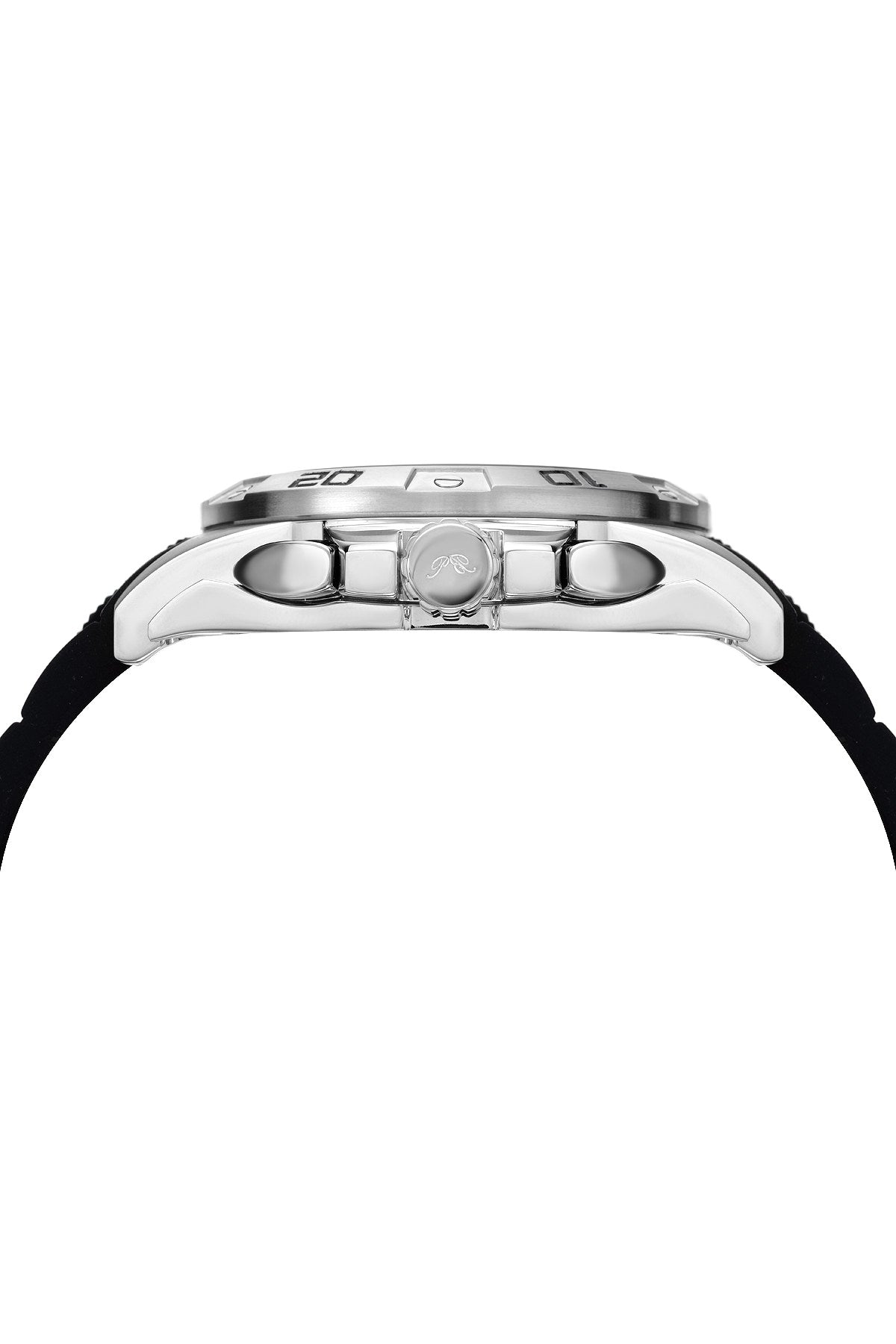 Porsamo Bleu Francoise Luxury Chronograph Men's Silicone Watch, Silver, Black 244CFRR
