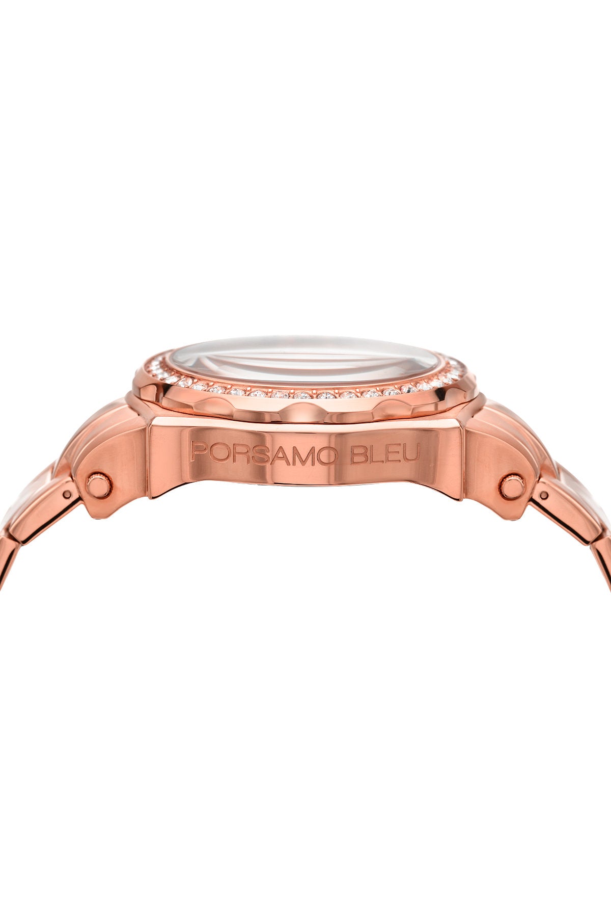 Porsamo Bleu Milan Crystal Luxury Women's Stainless Steel Watch, Swarovski® Crystals, Rose, 038DMCS