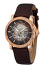 Porsamo Bleu Liza luxury automatic topaz women's watch, satin leather watch, rose, brown 692CLIL
