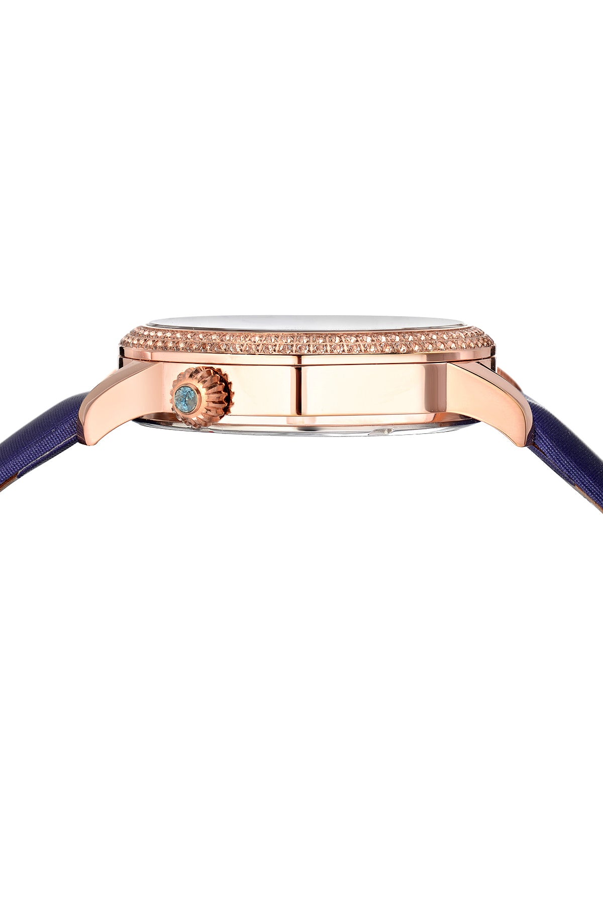 Porsamo Bleu Evelyn Luxury Topaz Women's Watch, Satin Genuine Leather Band, Rose, Purple 763CEVL