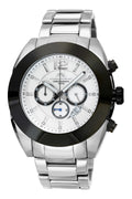 Porsamo Bleu Pascal Luxury Chronograph Men's Stainless Steel Watch, Silver, Black 261CPAS