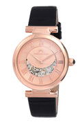 Porsamo Bleu Coco Luxury Automatic Women's Watch, Genuine Leather Band, Rose, Black 811CCOL