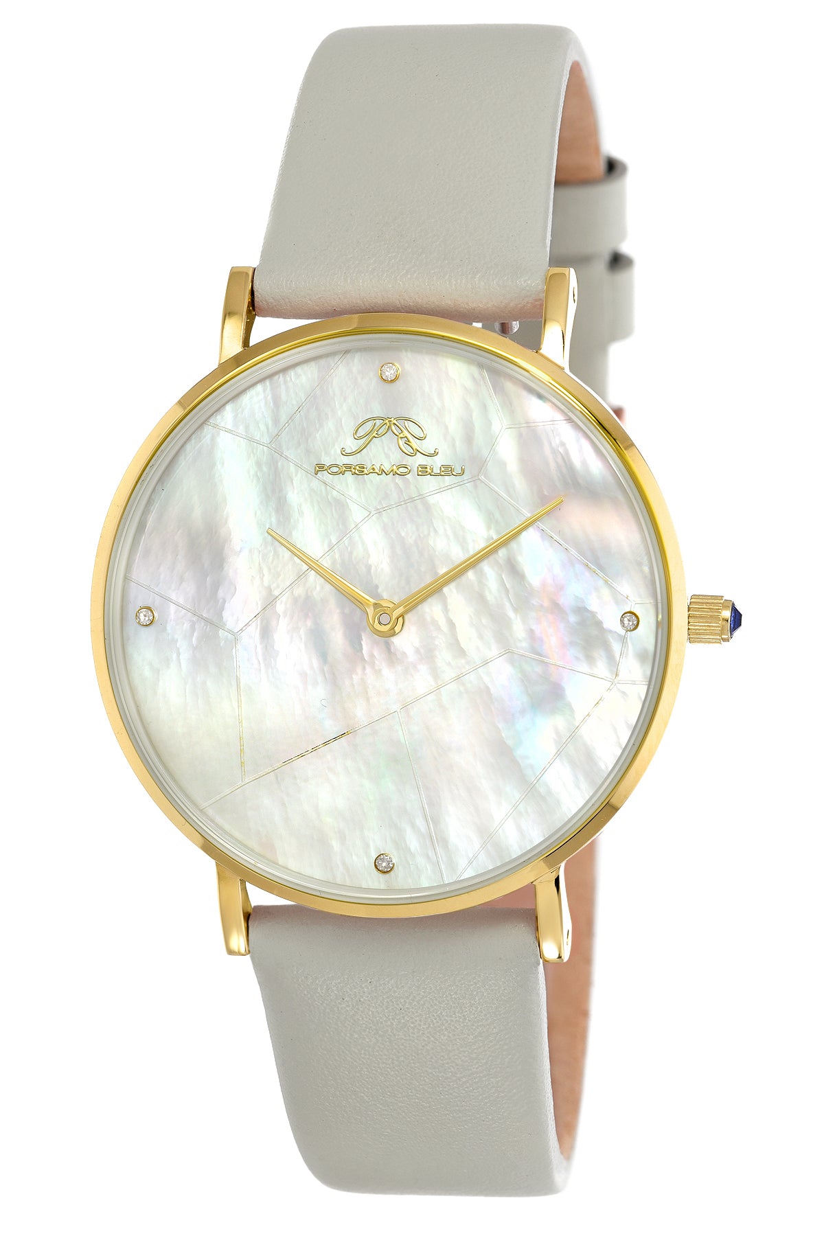 Porsamo Bleu Paloma Luxury Diamond Women's Watch, Interchangeable Bands, Gold, White, Grey 851BPAS