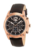 Porsamo Bleu Nathan Luxury Chronograph Men's Watch, Genuine Leather Band, Rose, Brown 641CNAL