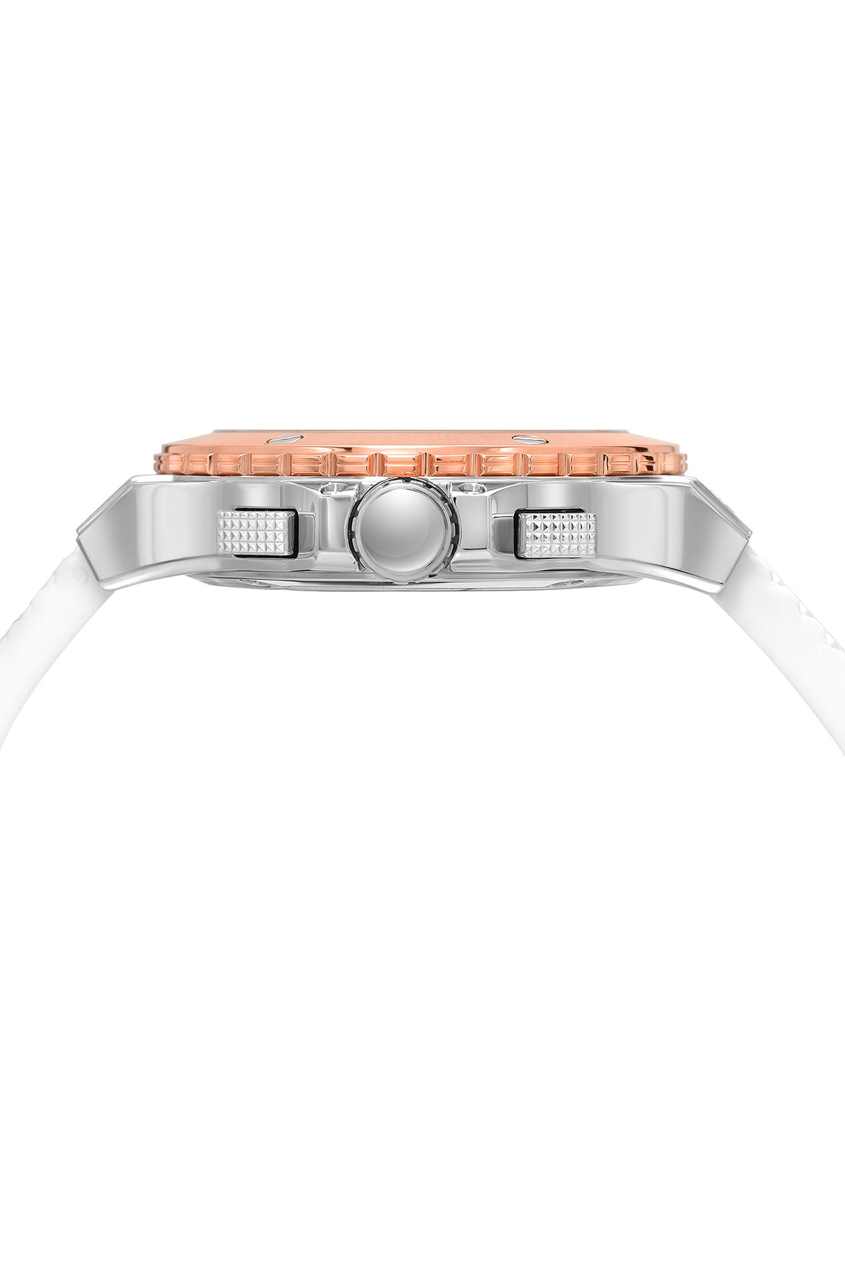 Porsamo Bleu Marcus Luxury Chronograph Men's Watch, Silicone Strap, Rose, White 653AMAR