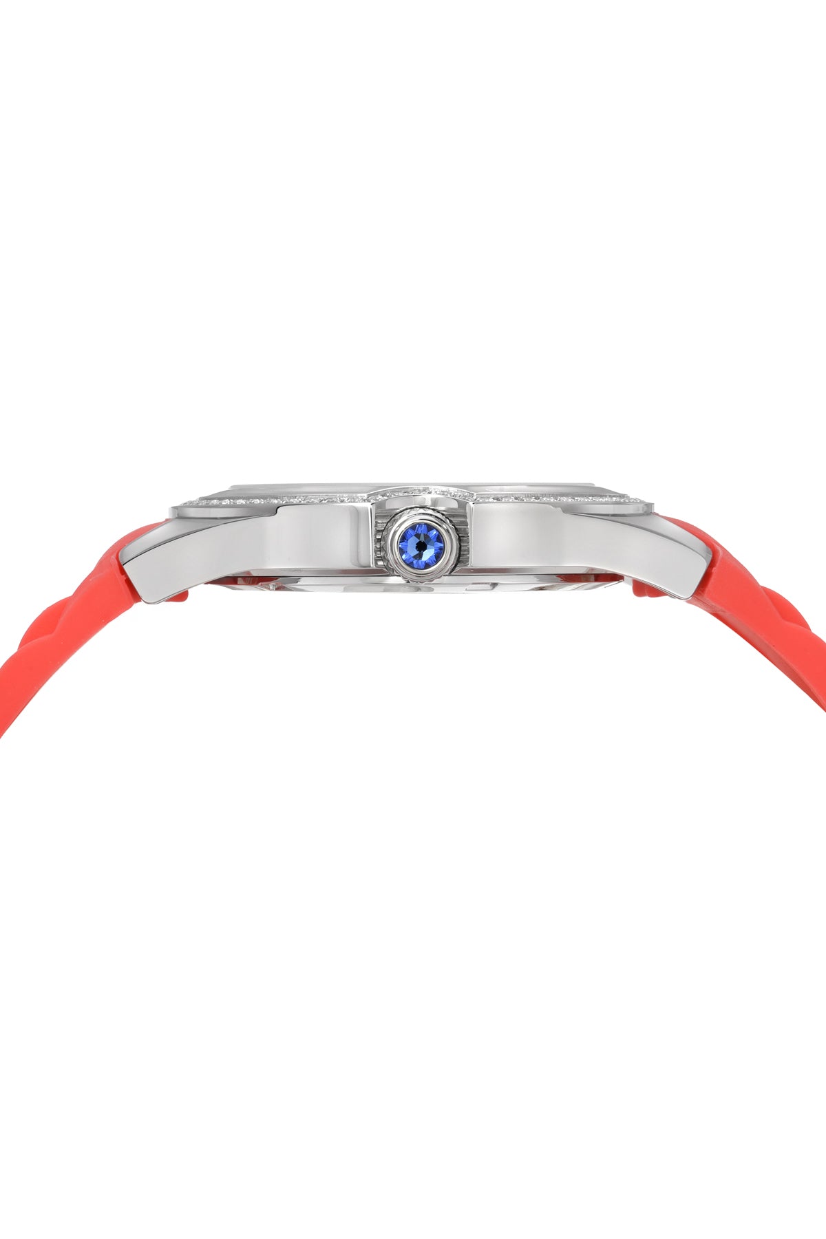Porsamo Bleu Guilia Luxury Women's Silicone Strap Watch, Interchangeable Bands, Silver, White, Red 1122AGUR