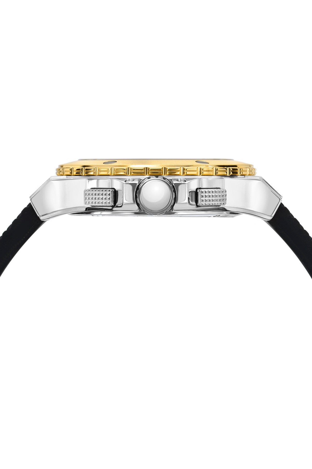 Porsamo Bleu Marcus luxury chronograph men's watch, silicone strap, gold, silver, black 651CMAR