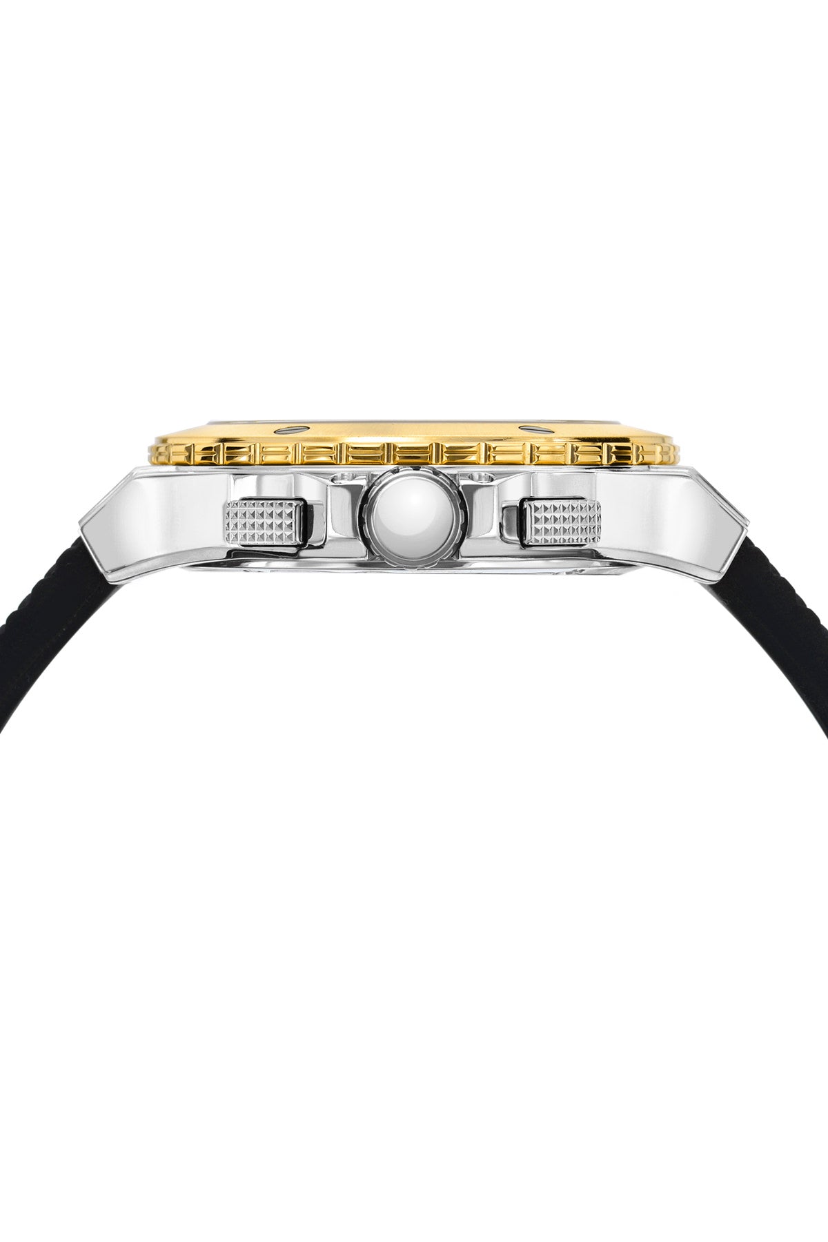 Porsamo Bleu Marcus Luxury Chronograph Men's Watch, Silicone Strap, Gold, Silver, Black 651CMAR