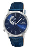 Porsamo Bleu Parker luxury men's watch, genuine leather band, silver, blue 832BPAL