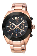 Porsamo Bleu Pascal Luxury Chronograph Men's Stainless Steel Watch, Rose, Black 262BPAS