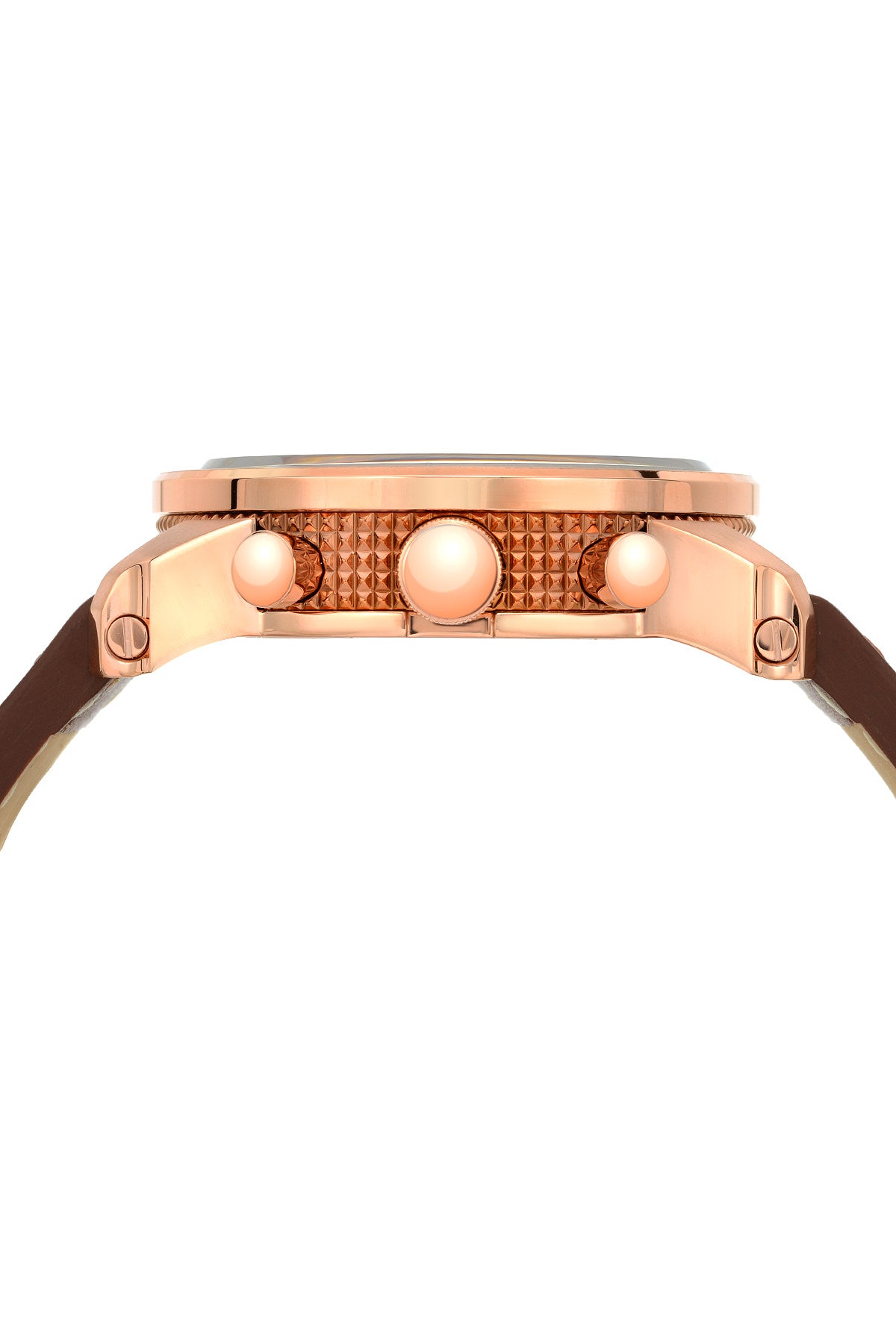 Porsamo Bleu Demetrios luxury chronograph men's watch, genuine leather band, rose, brown 602CDEL