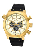Porsamo Bleu Sydney Luxury Men's Watch, Silicone Strap, Gold, Black 165BSYR