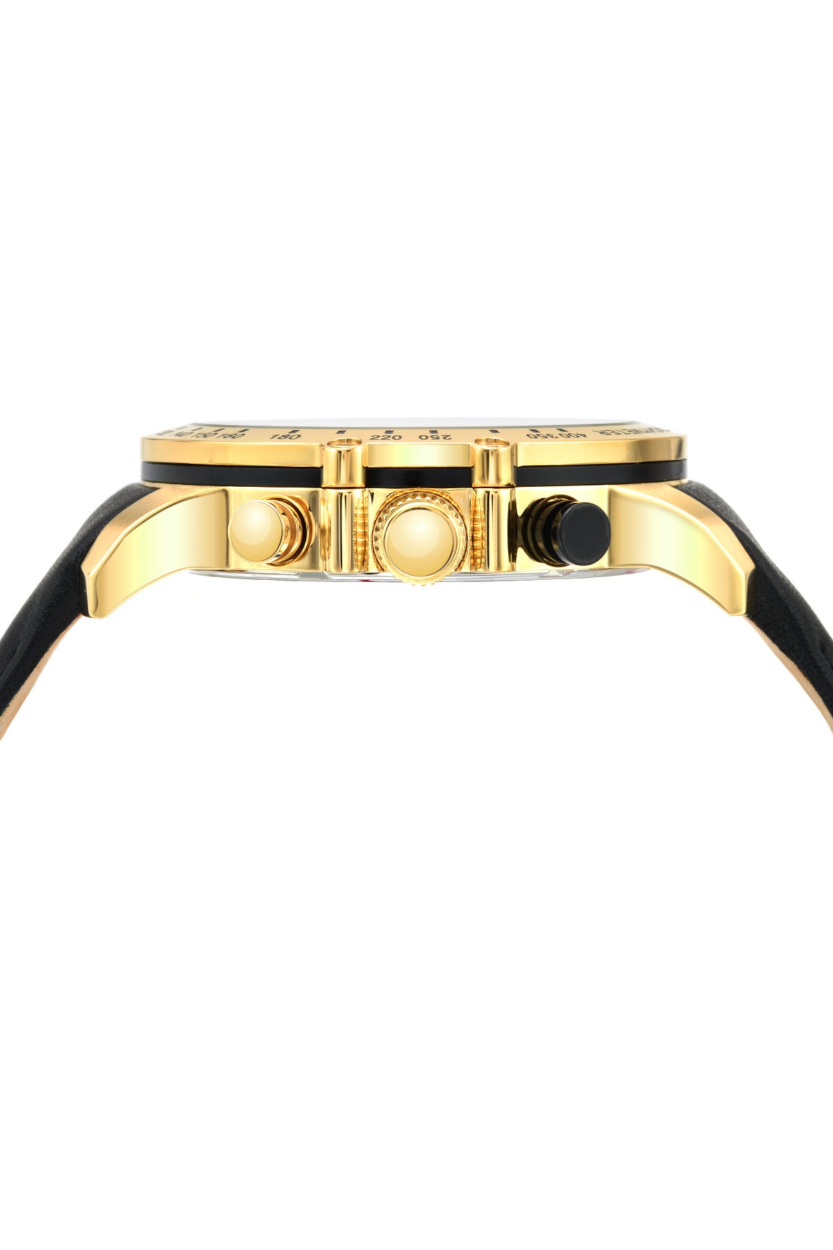 Porsamo Bleu Aiden Luxury Chronograph Men's Watch, Genuine Leather Band, Gold, Black 362BAIL
