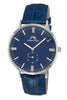Porsamo Bleu Henry luxury men's genuine leather band watch, blue, silver 842BHEL