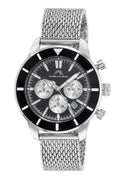 Porsamo Bleu Brandon Luxury Chronograph Men's Stainless Steel Watch, Silver, Black 1011ABRS