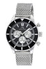 Porsamo Bleu Brandon luxury chronograph men's stainless steel watch, silver, black 1011ABRS
