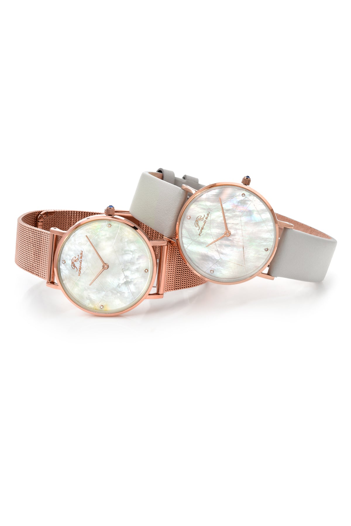 Porsamo Bleu Paloma Luxury Diamond Women's Watch, Interchangeable Bands, Rose, White, Grey 851CPAS
