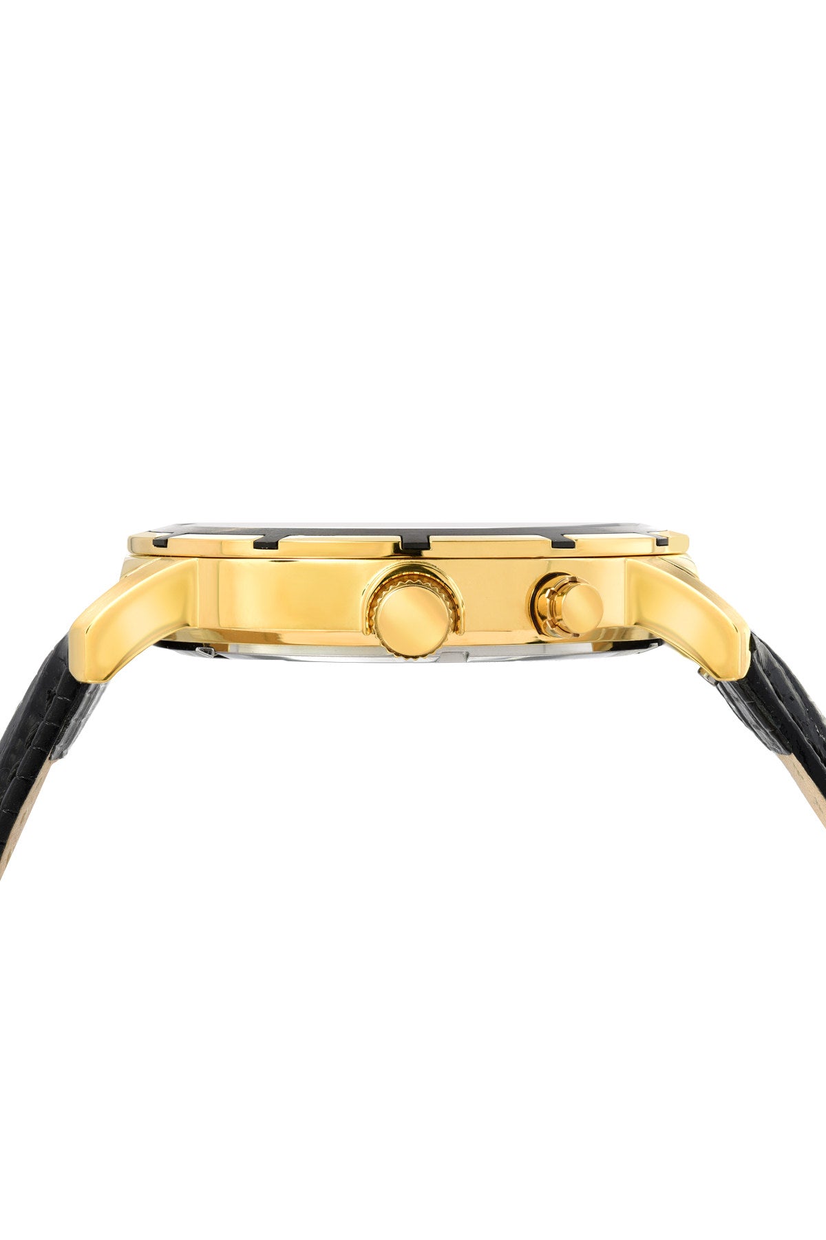 Porsamo Bleu NYC Moon Luxury Men's Watch, Genuine Leather Band, Gold, Black 057BNYL