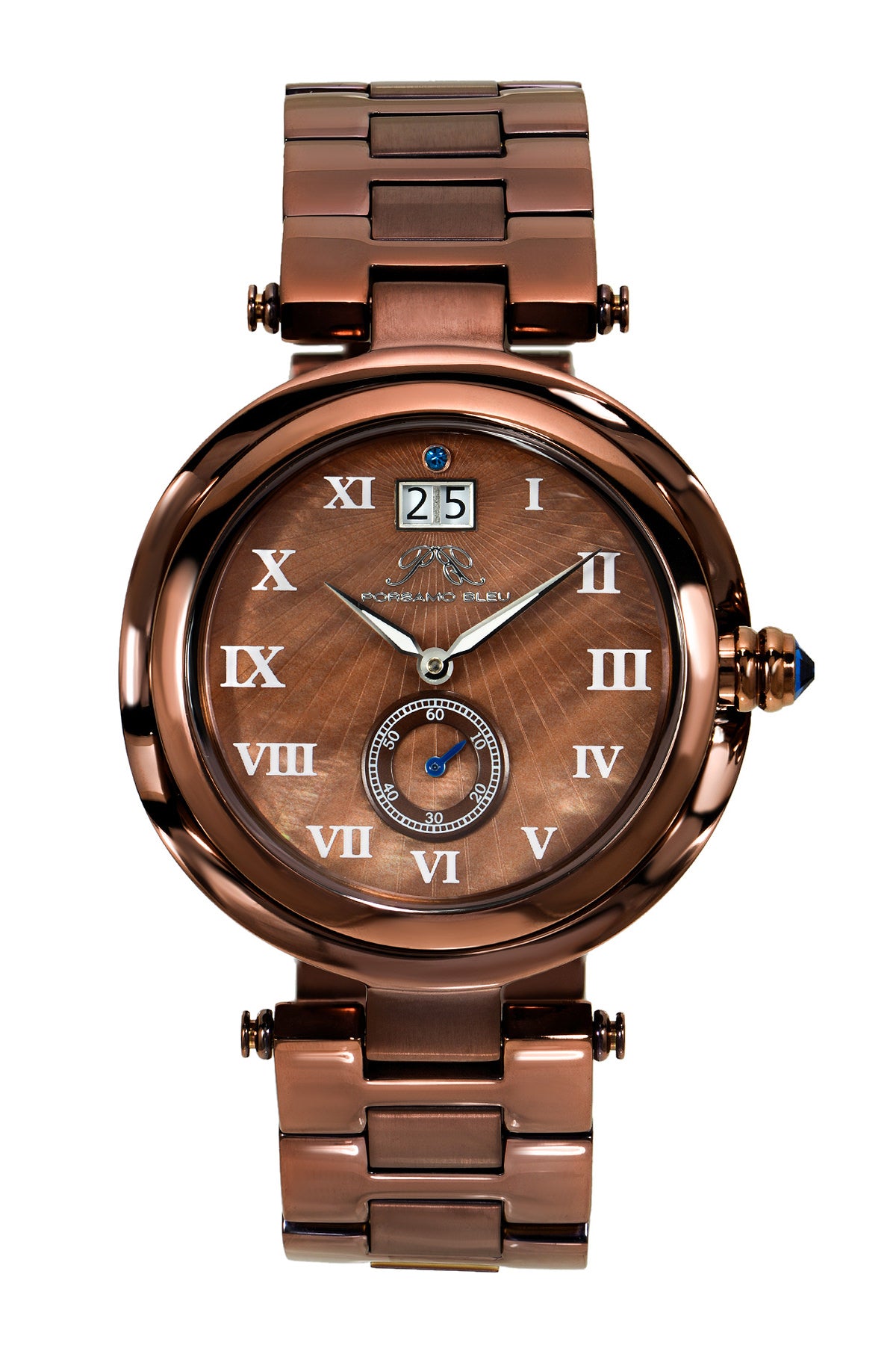 Porsamo Bleu South Sea luxury women's stainless steel watch, brown 103FSSS