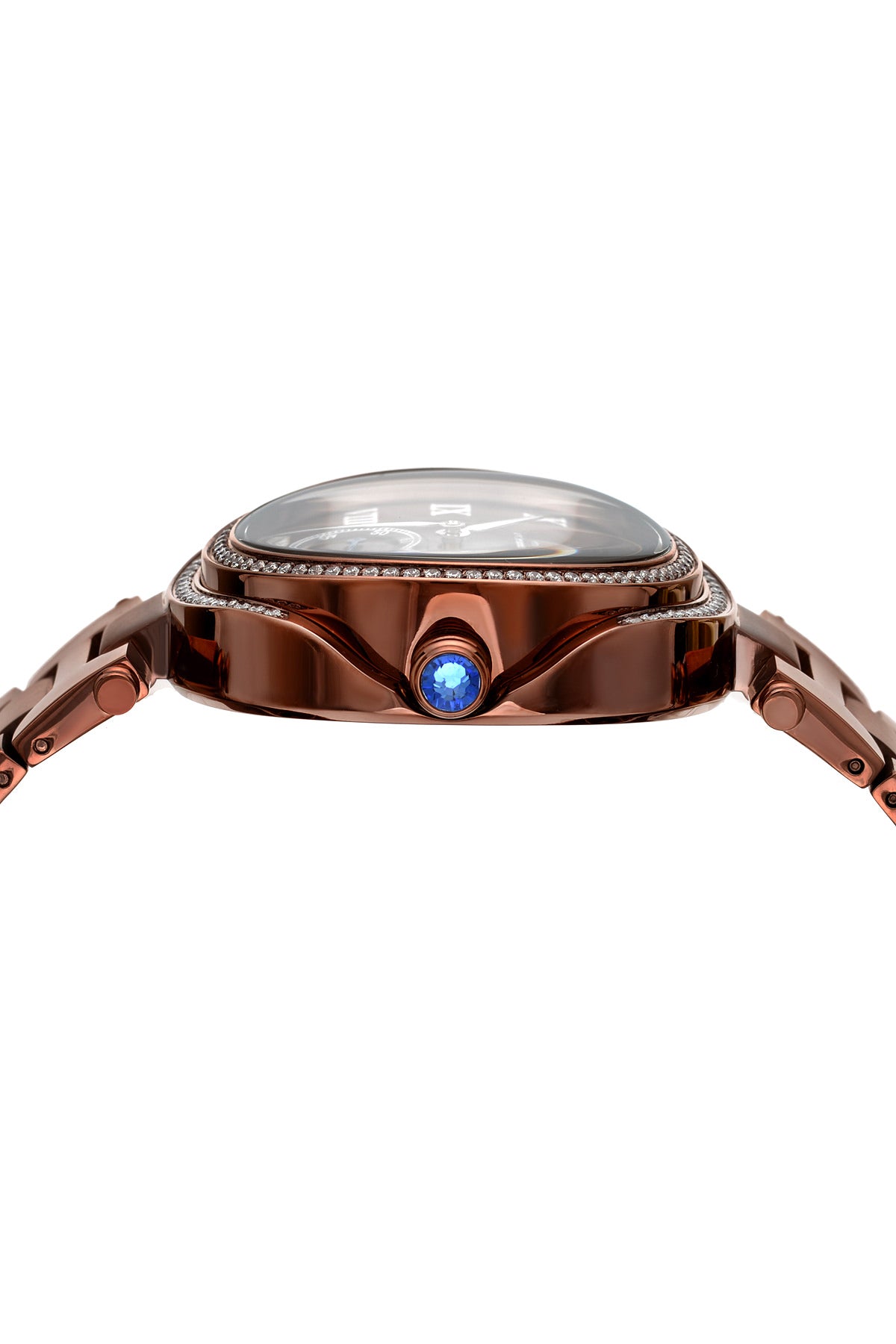 Porsamo Bleu South Sea Crystal luxury women's stainless steel watch, brown 104DSSC