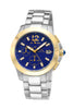 Porsamo Bleu Harper luxury chronograph women's stainless steel watch, silver, gold, blue 522BHAS