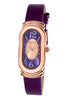 Porsamo Bleu Camille luxury women's silk covered leather watch, rose, purple 972BCAL