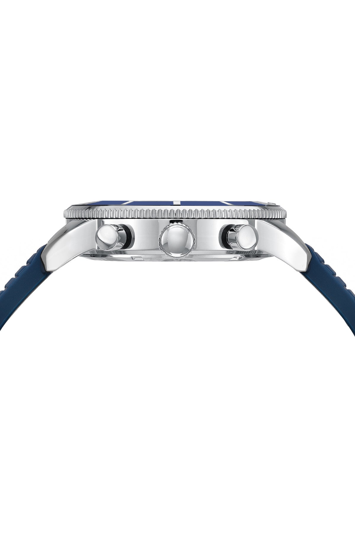 Porsamo Bleu Brandon Luxury Chronograph Men's Silicone Strap Watch, Silver, Blue 1013BBRR