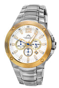 Porsamo Bleu Pierre Luxury Chronograph Men's Stainless Steel Watch, Silver, Gold, White 251BPIS