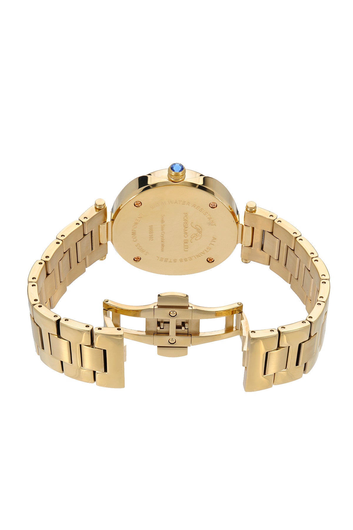 Porsamo Bleu South Sea Crystal Moon Luxury Women's Stainless Steel Watch, Gold 108BSSM