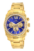 Porsamo Bleu Milan Crystal Luxury Women's Stainless Steel Watch, Swarovski® Crystals, Gold, Blue, 037FMCS
