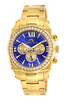 Porsamo Bleu Milan Crystal luxury women's stainless steel watch, Swarovski® crystals, gold, blue, 037FMCS