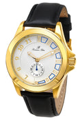 Porsamo Bleu Soho Luxury Men's Dress Watch With Genuine Leather Band Gold Tone And Black 042CSOL