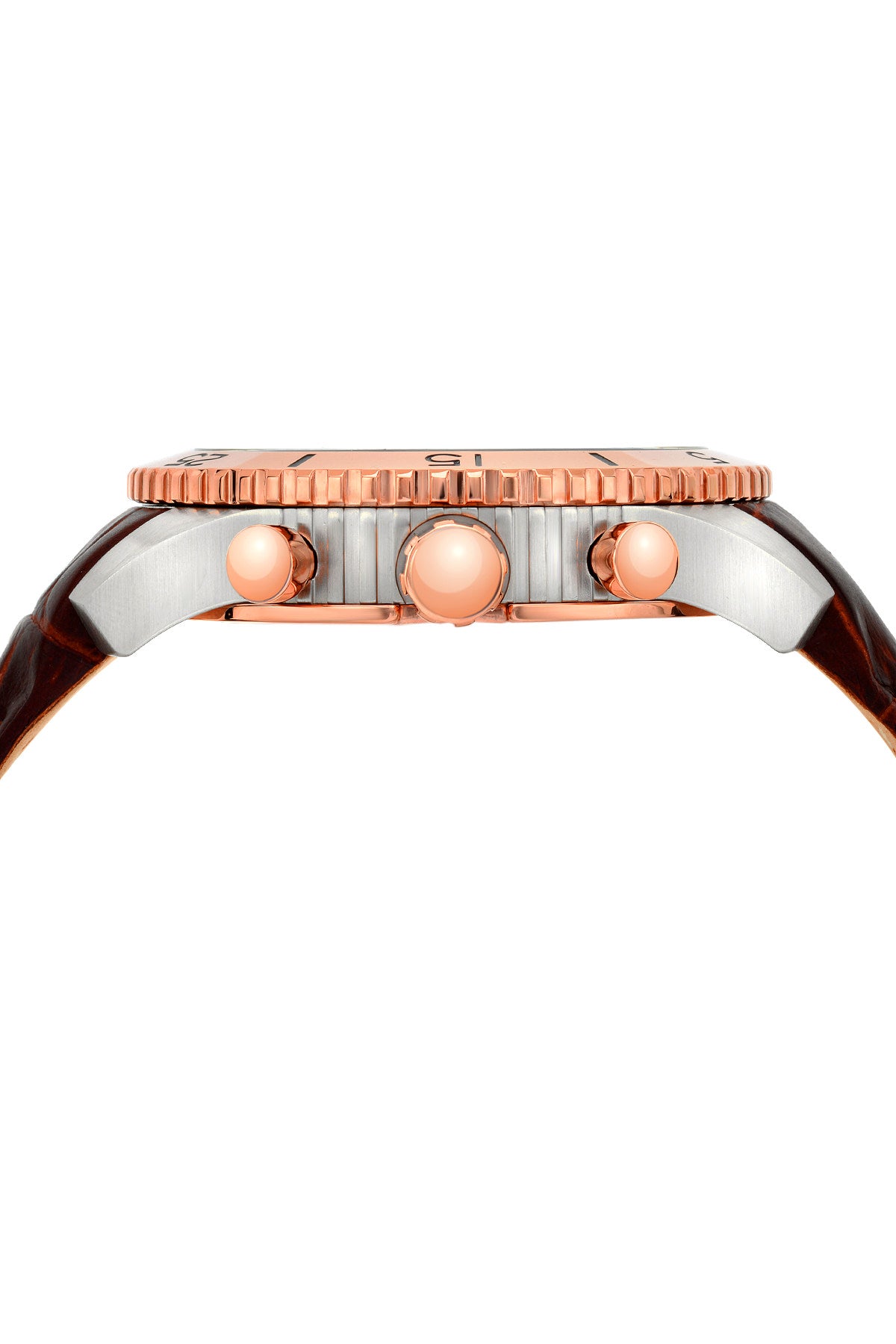 Porsamo Bleu Tristan luxury chronograph men's watch, genuine leather band, gold, silver, brown 592CTRL
